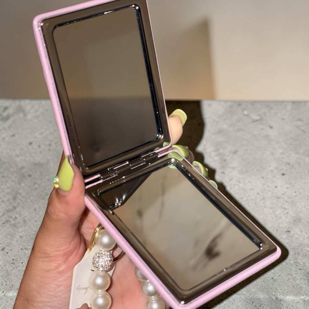 Pink Gemstone Double Sided Mirror